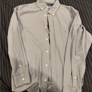 Vineyard Vines Men's Gray Plaid Button Down Shirt